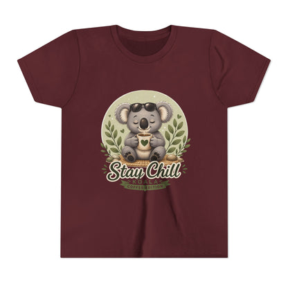 Stay Chill Koala Youth T-Shirt | Cute Kids Graphic Tee | Funny Animal Shirt for Boys Girls | Soft Children's Tee S–XL