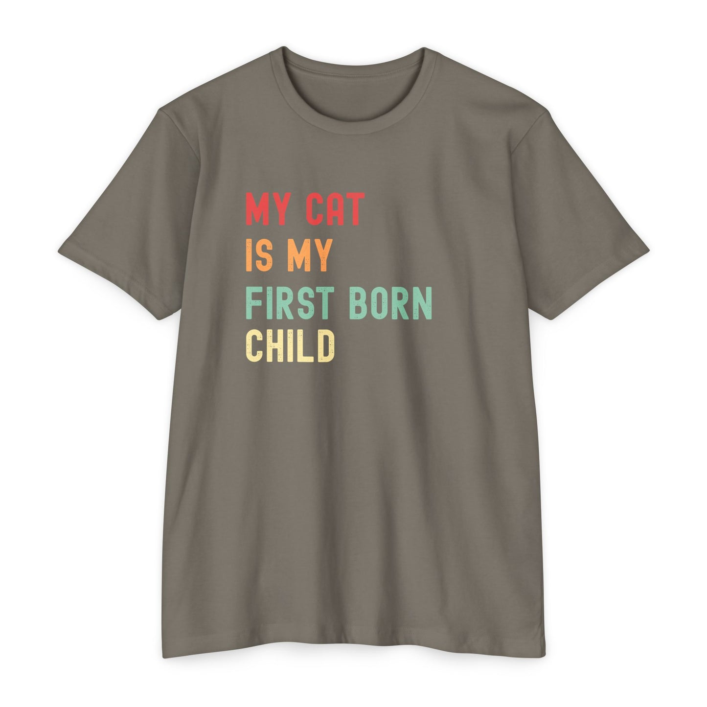 Funny Cat Lover T-Shirt – 'My Cat Is My First Born' Unisex Pet Parent Tee