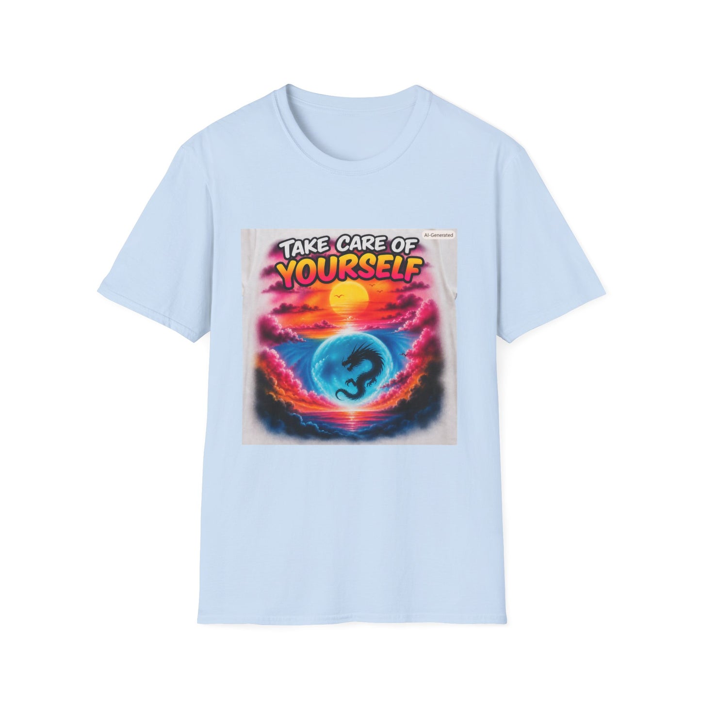 Take Care of Yourself T-Shirt — Self-Care Sunset Graphic Tee