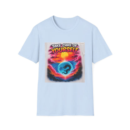 Take Care of Yourself T-Shirt — Self-Care Sunset Graphic Tee