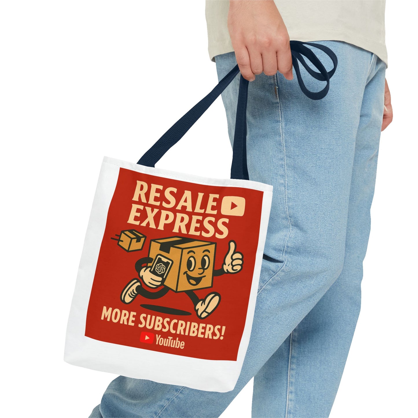 Resale Express Tote - More subscribers Red Cartoon Design