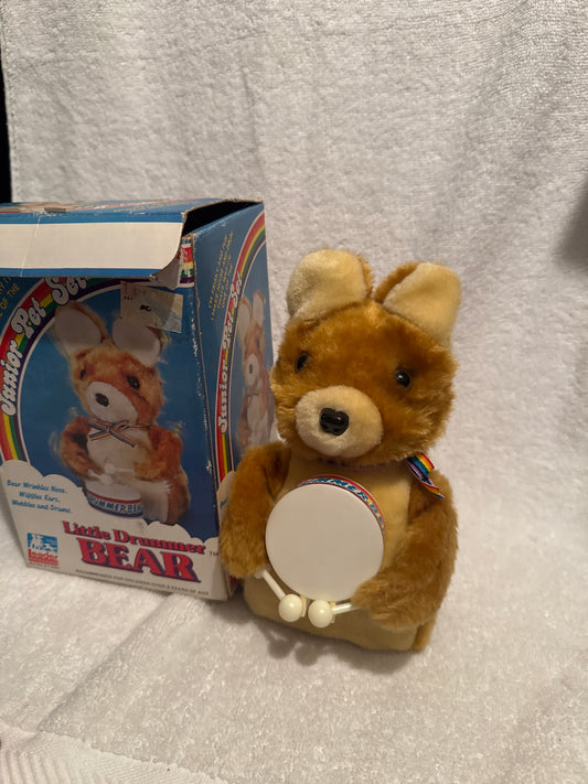 Little Drummer Bear Toy - Musical Plush with New Batteries