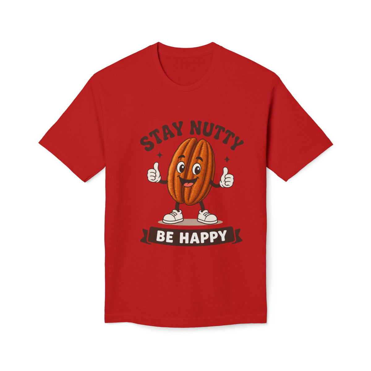 Stay Nutty Be Happy T-Shirt — Funny Pecan Cartoon Tee