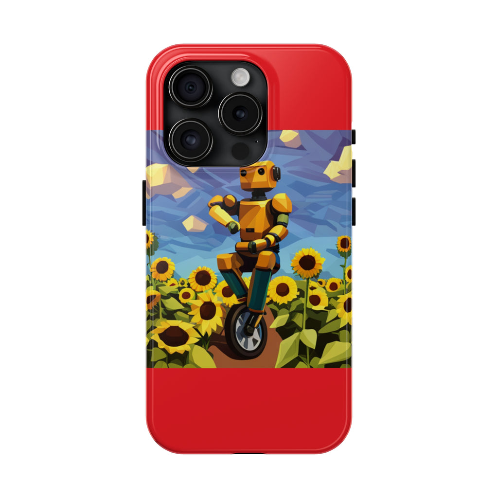 Robot with Flowers Tough Phone Case