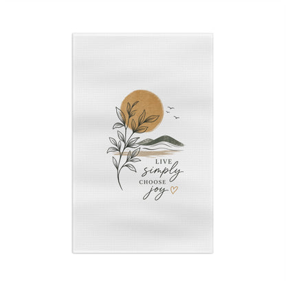 Tea Towel — Live Simply Choose Joy Floral Kitchen Towel
