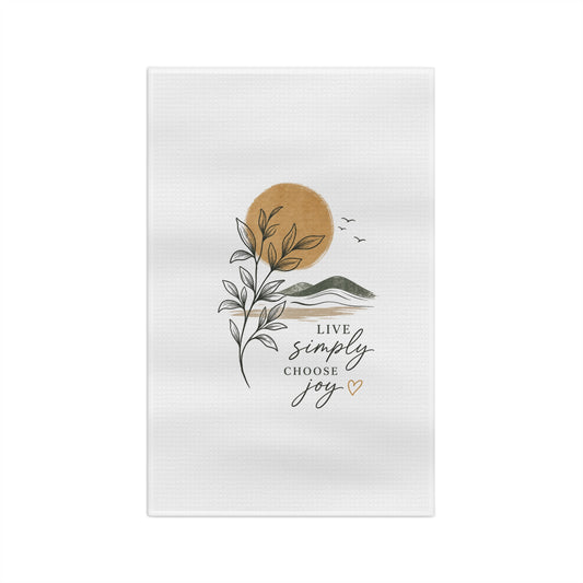 Tea Towel — Live Simply Choose Joy Floral Kitchen Towel