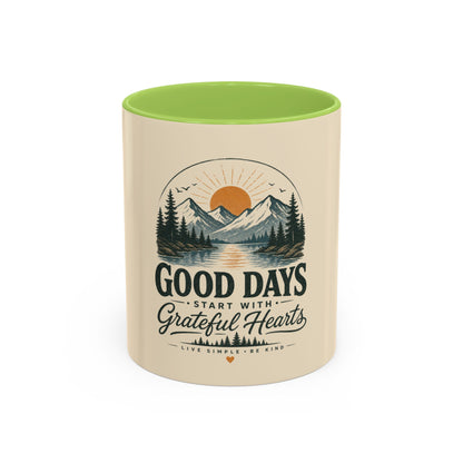Mug - Good Days Start With Grateful Hearts Scenic Coffee Mug