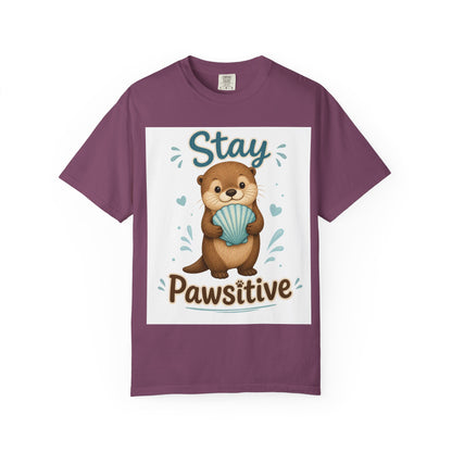 Stay Pawsitive Otter T-Shirt – Cute Animal Graphic Tee