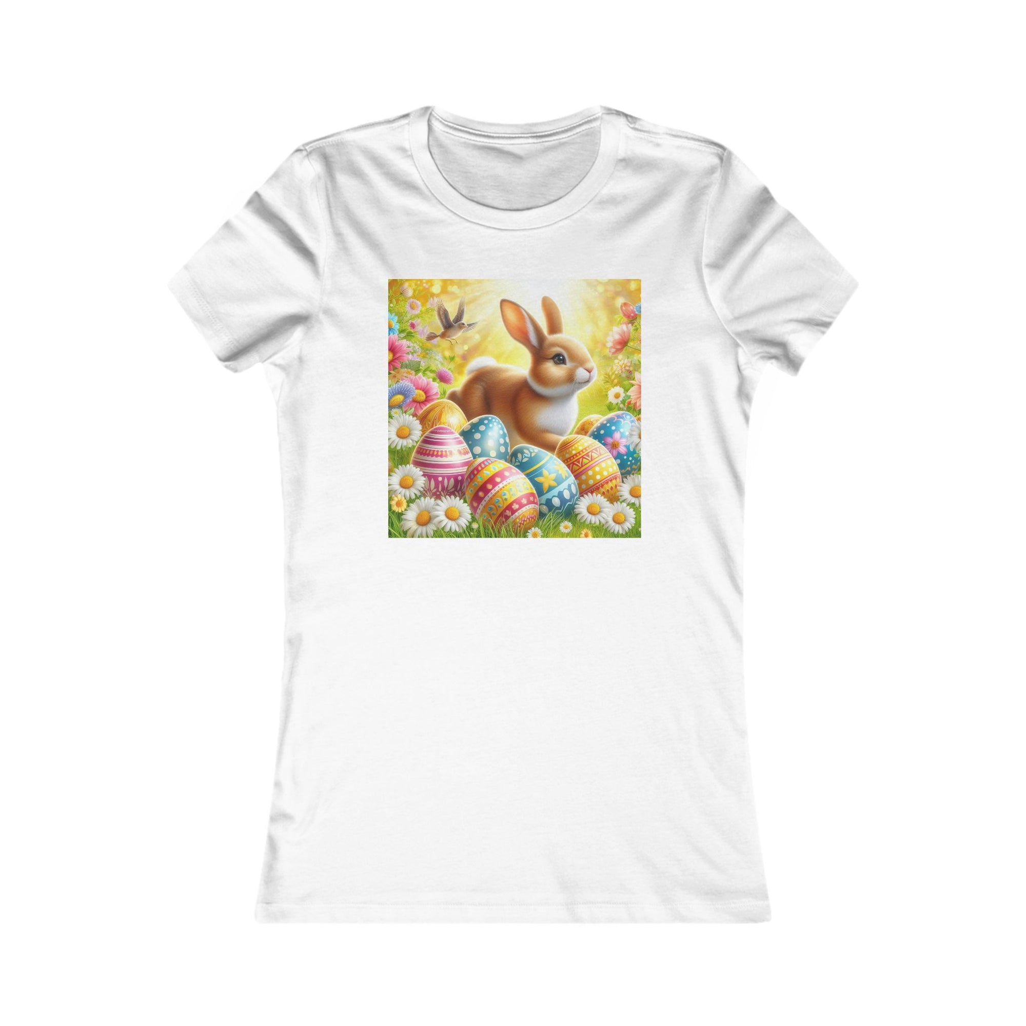 Women's Easter Bunny & Eggs Tee - Perfect Spring Celebration Top
