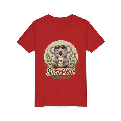 Stay Chill Koala Youth T-Shirt | Cute Kids Graphic Tee | Funny Animal Shirt for Boys Girls | Soft Children's Tee S–XL