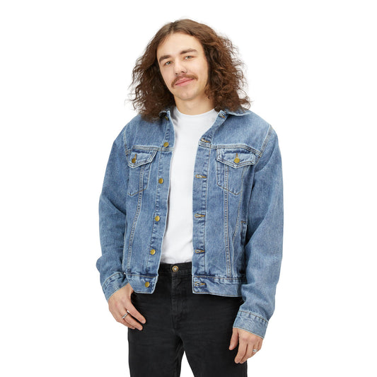 Men’s Denim Jacket with QR Code Back Graphic