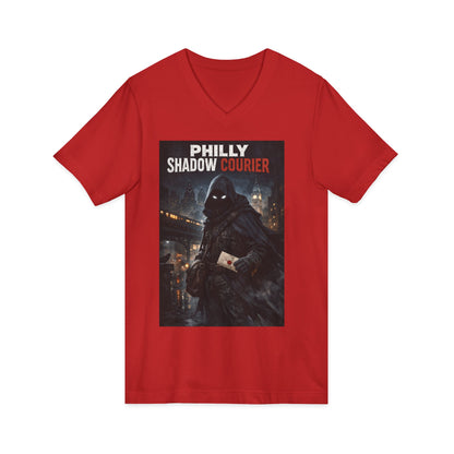 Philly Shadow Courier V‑Neck Tee – Unisex Graphic Shirt
