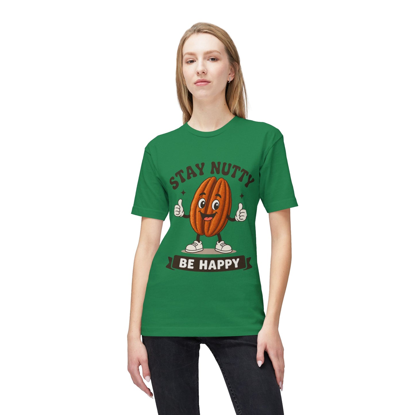 Stay Nutty Be Happy T-Shirt — Funny Pecan Cartoon Tee