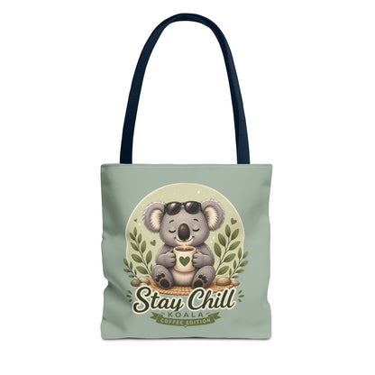 Stay Chill Koala Tote Bag | Cute Relaxing Animal AOP Tote | Eco-Friendly Canvas Tote Bag | Funny Koala Gift Idea for Animal Lovers