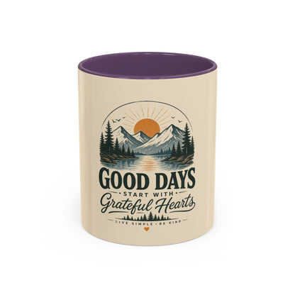Mug - Good Days Start With Grateful Hearts Scenic Coffee Mug