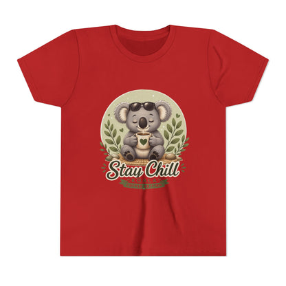 Stay Chill Koala Youth T-Shirt | Cute Kids Graphic Tee | Funny Animal Shirt for Boys Girls | Soft Children's Tee S–XL
