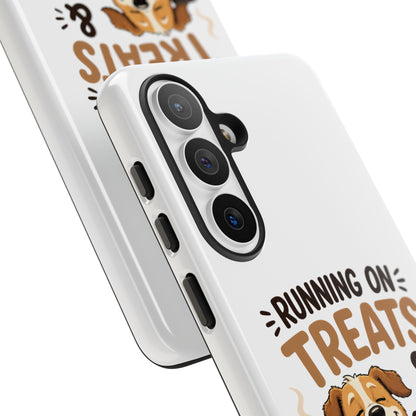 Running on Treats & Coffee Phone Case | Cute Dog Design for iPhone & Samsung