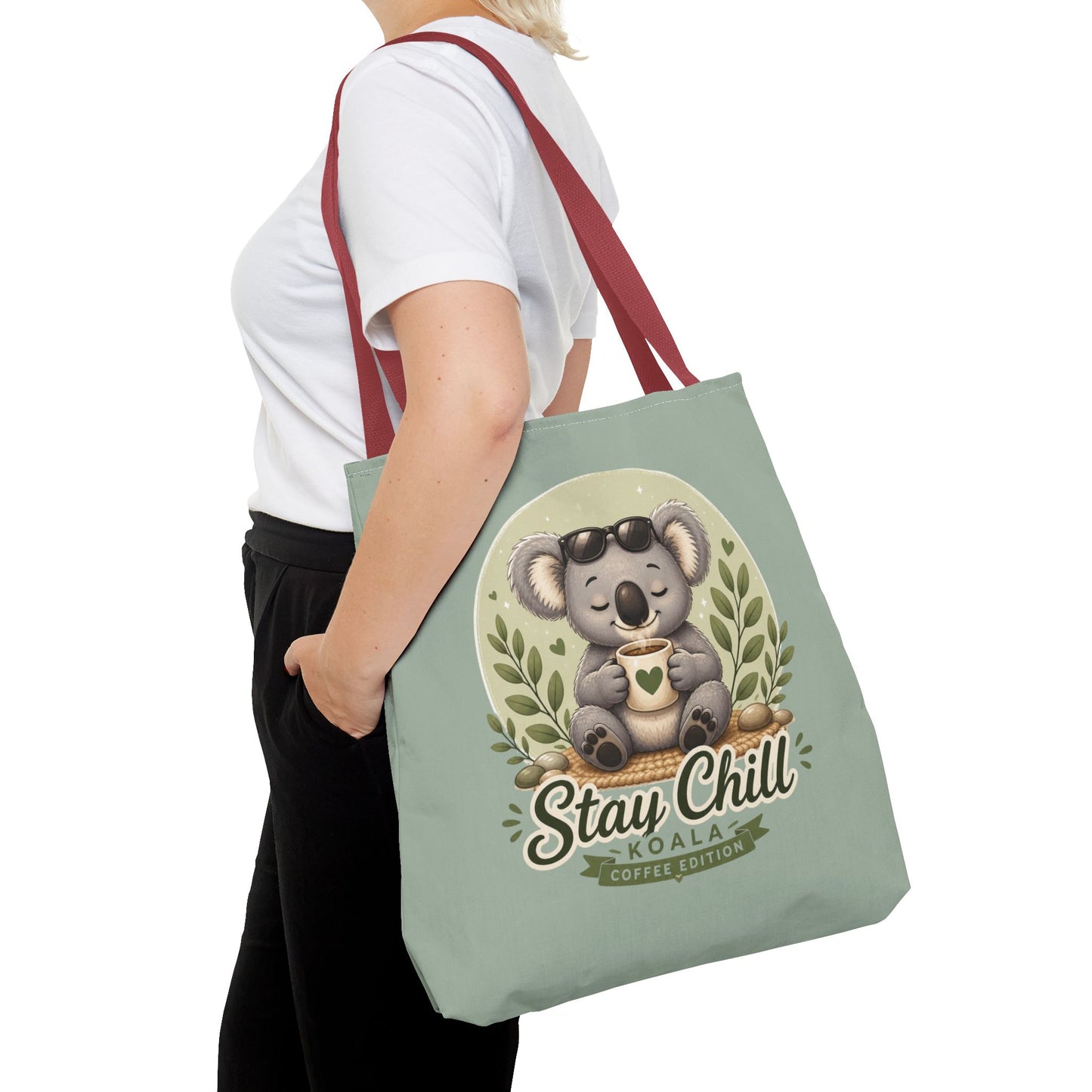 Stay Chill Koala Tote Bag | Cute Relaxing Animal AOP Tote | Eco-Friendly Canvas Tote Bag | Funny Koala Gift Idea for Animal Lovers