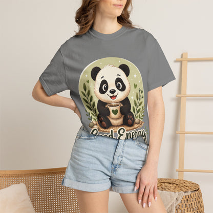 Good Energy Panda T-Shirt | Positive Vibes Cute Panda Graphic Tee for Women Men | Funny Motivational Animal Shirt | Soft Unisex Tee S–2XL