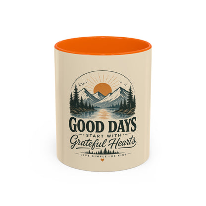 Mug - Good Days Start With Grateful Hearts Scenic Coffee Mug