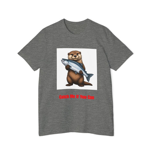 Otter Holding Salmon T-Shirt | "Catch Me If You Can" Funny Fishing Tee