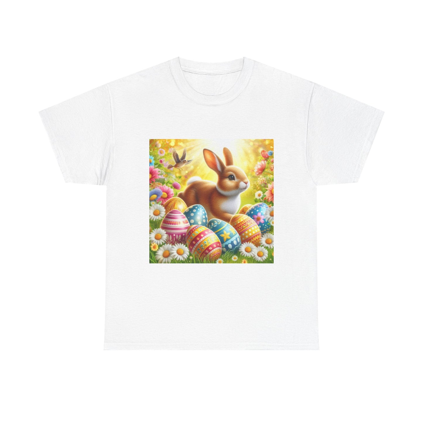 Easter Bunny Cotton Tee - Unisex Heavy Cotton Tee for Spring Celebrations