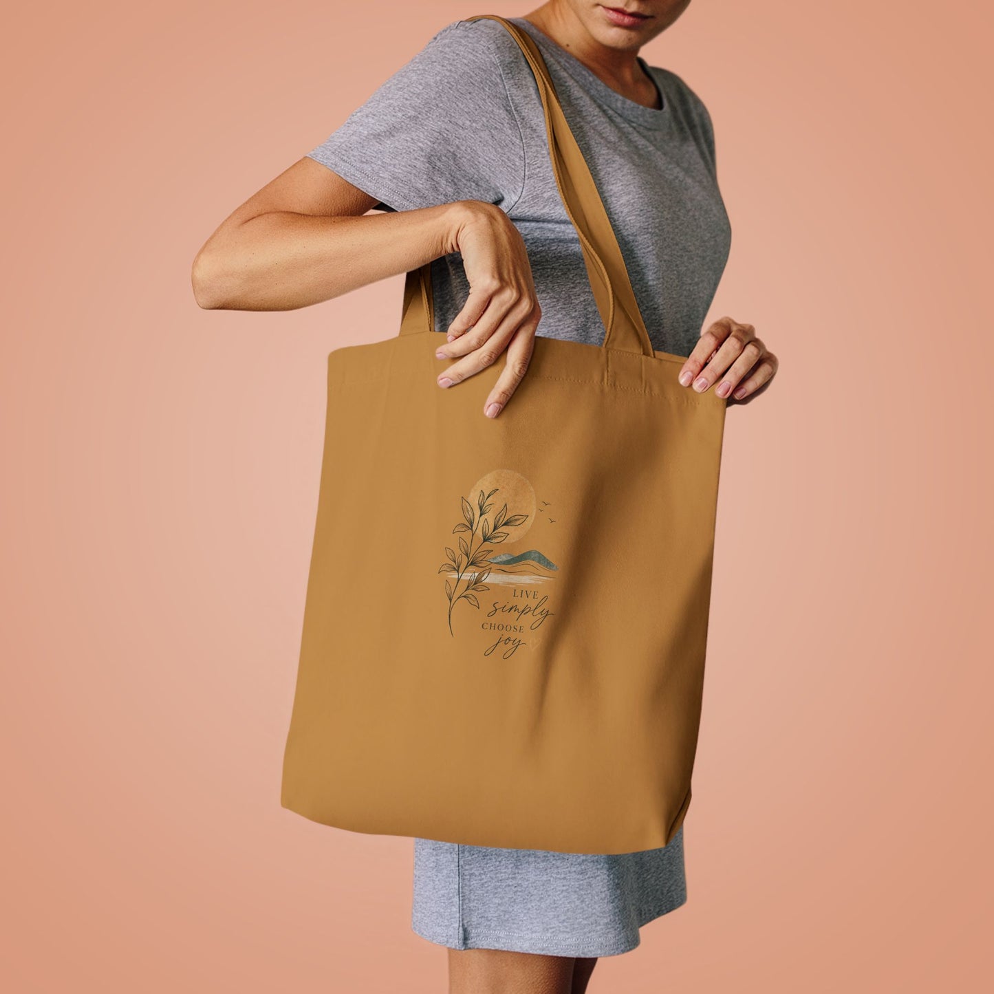 Sunset Botanical Tote Bag — 'You Are My Sunshine' Custom Cotton Tote