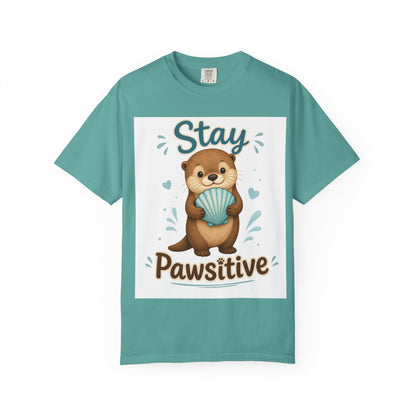 Stay Pawsitive Otter T-Shirt – Cute Animal Graphic Tee