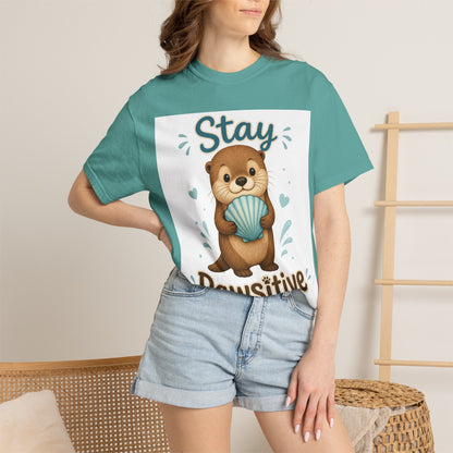 Stay Pawsitive Otter T-Shirt – Cute Animal Graphic Tee