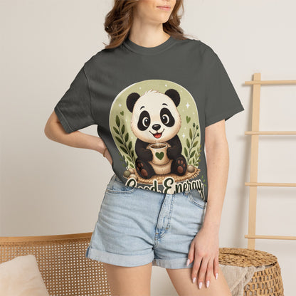 Good Energy Panda T-Shirt | Positive Vibes Cute Panda Graphic Tee for Women Men | Funny Motivational Animal Shirt | Soft Unisex Tee S–2XL