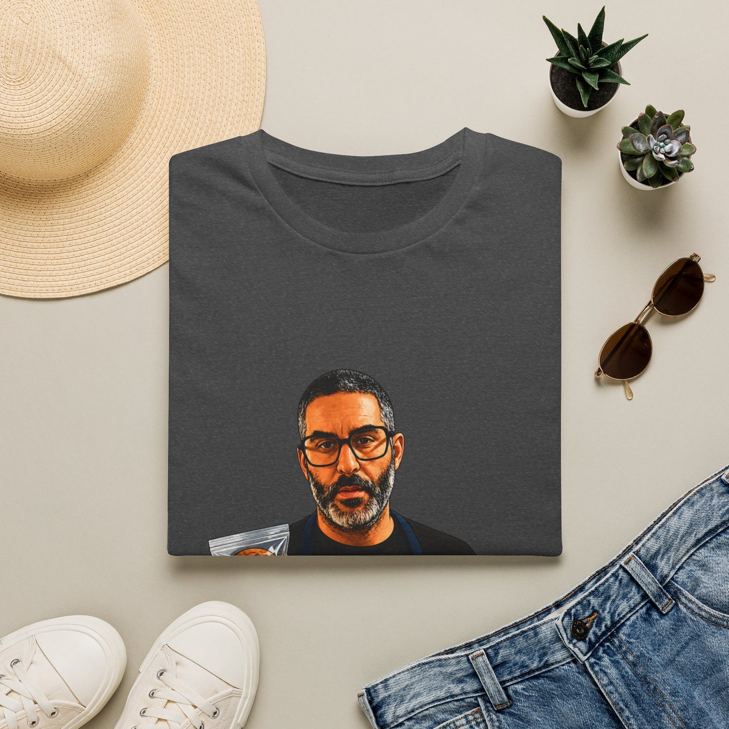 Money Man Graphic T-Shirt – Bold Wallet Portrait Tee for Men
