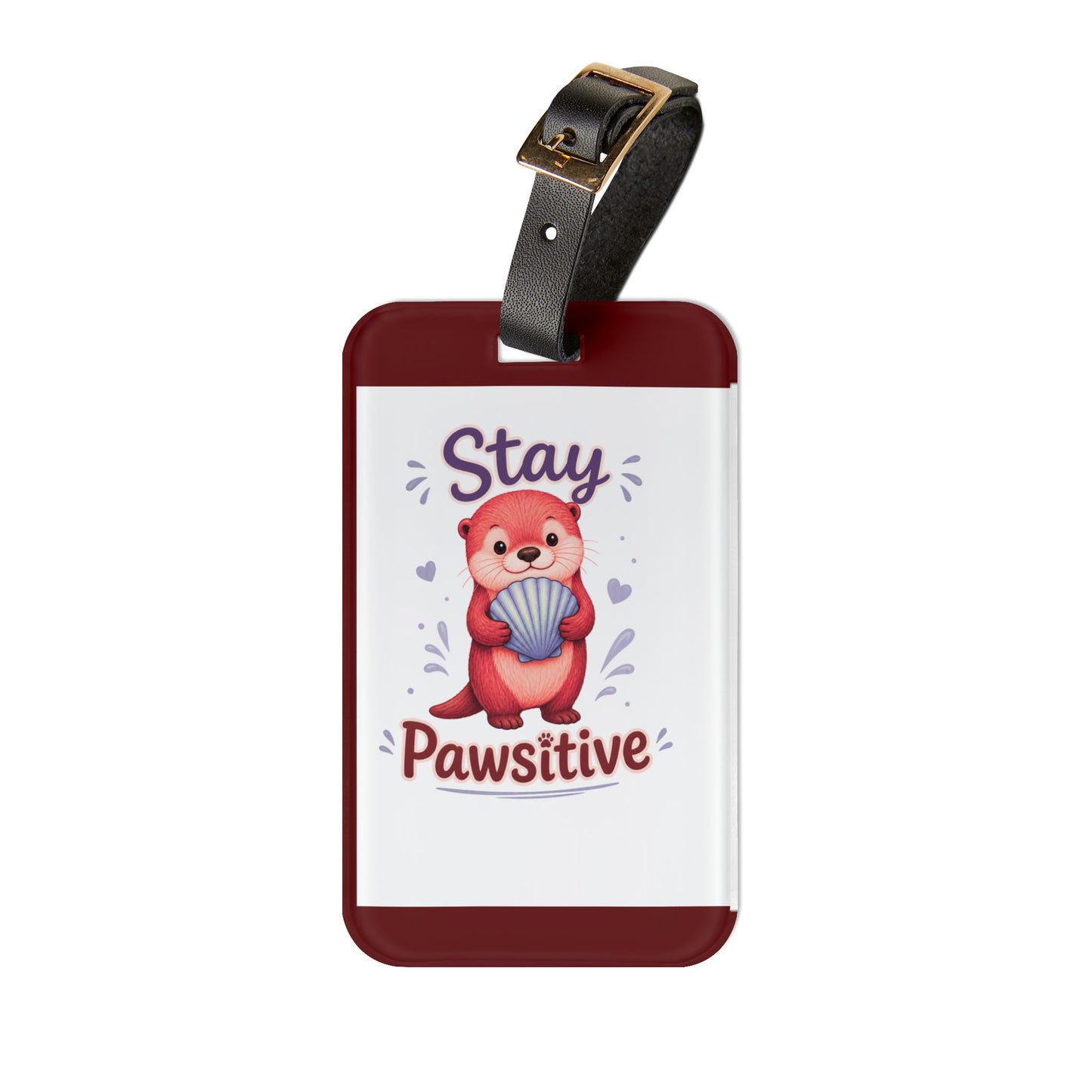 Otter Luggage Tag – 'Stay Pawsitive' Travel ID Tag | Cute Travel Gift
