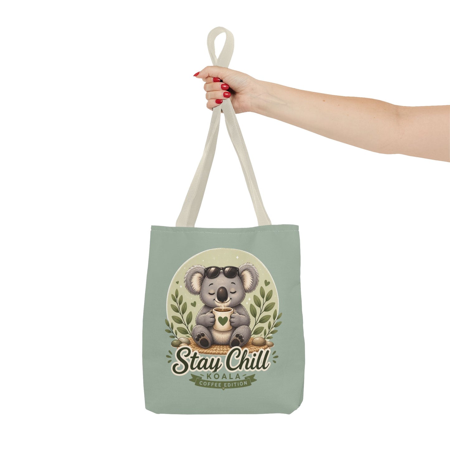Stay Chill Koala Tote Bag | Cute Relaxing Animal AOP Tote | Eco-Friendly Canvas Tote Bag | Funny Koala Gift Idea for Animal Lovers