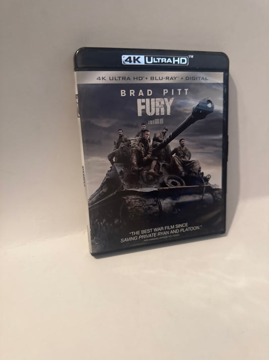 Fury movie cover featuring Brad Pitt and WWII tank.