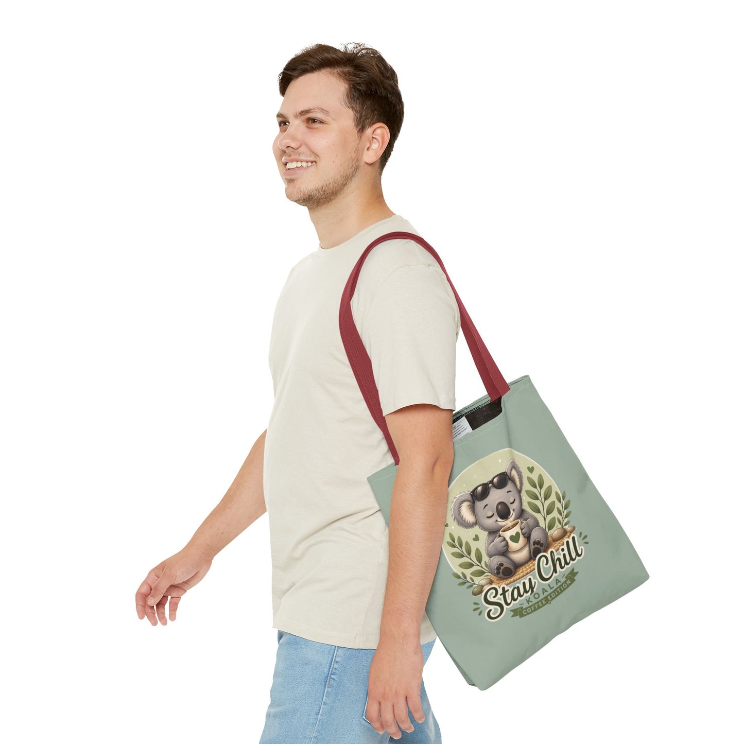 Stay Chill Koala Tote Bag | Cute Relaxing Animal AOP Tote | Eco-Friendly Canvas Tote Bag | Funny Koala Gift Idea for Animal Lovers