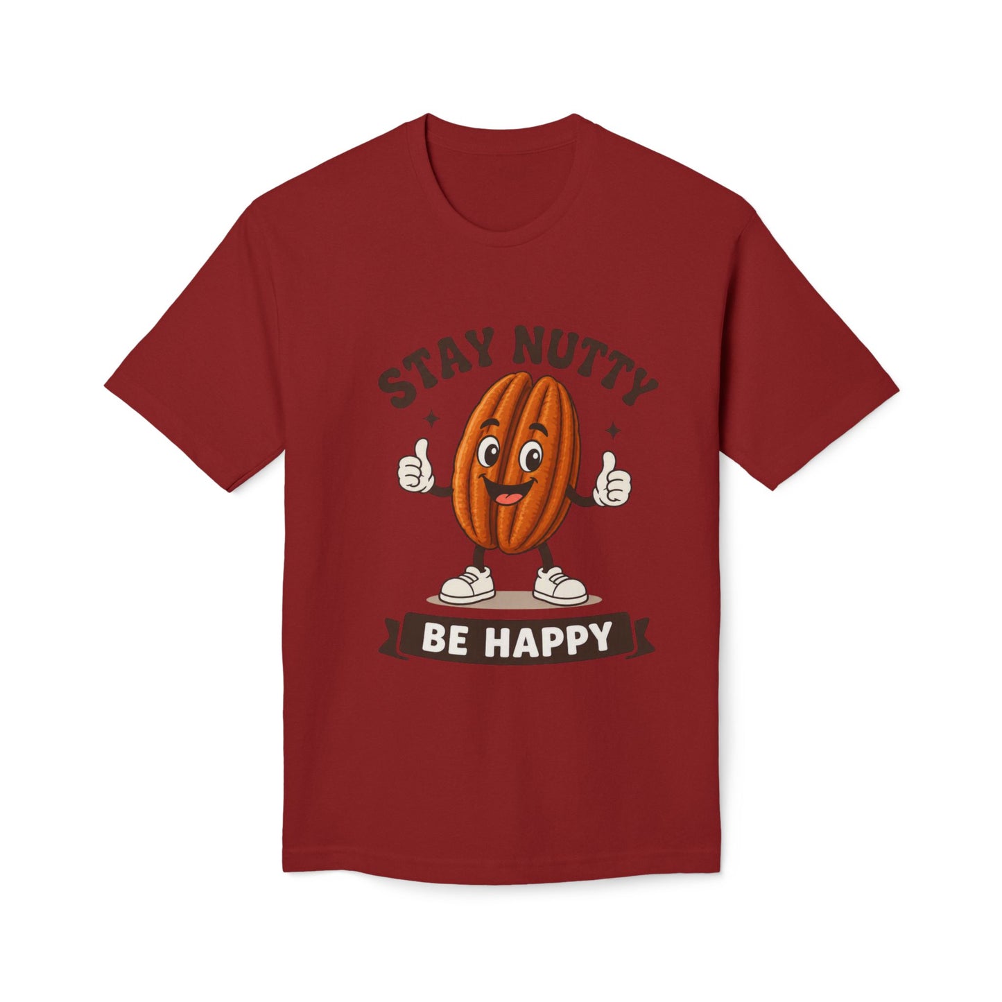 Stay Nutty Be Happy T-Shirt — Funny Pecan Cartoon Tee