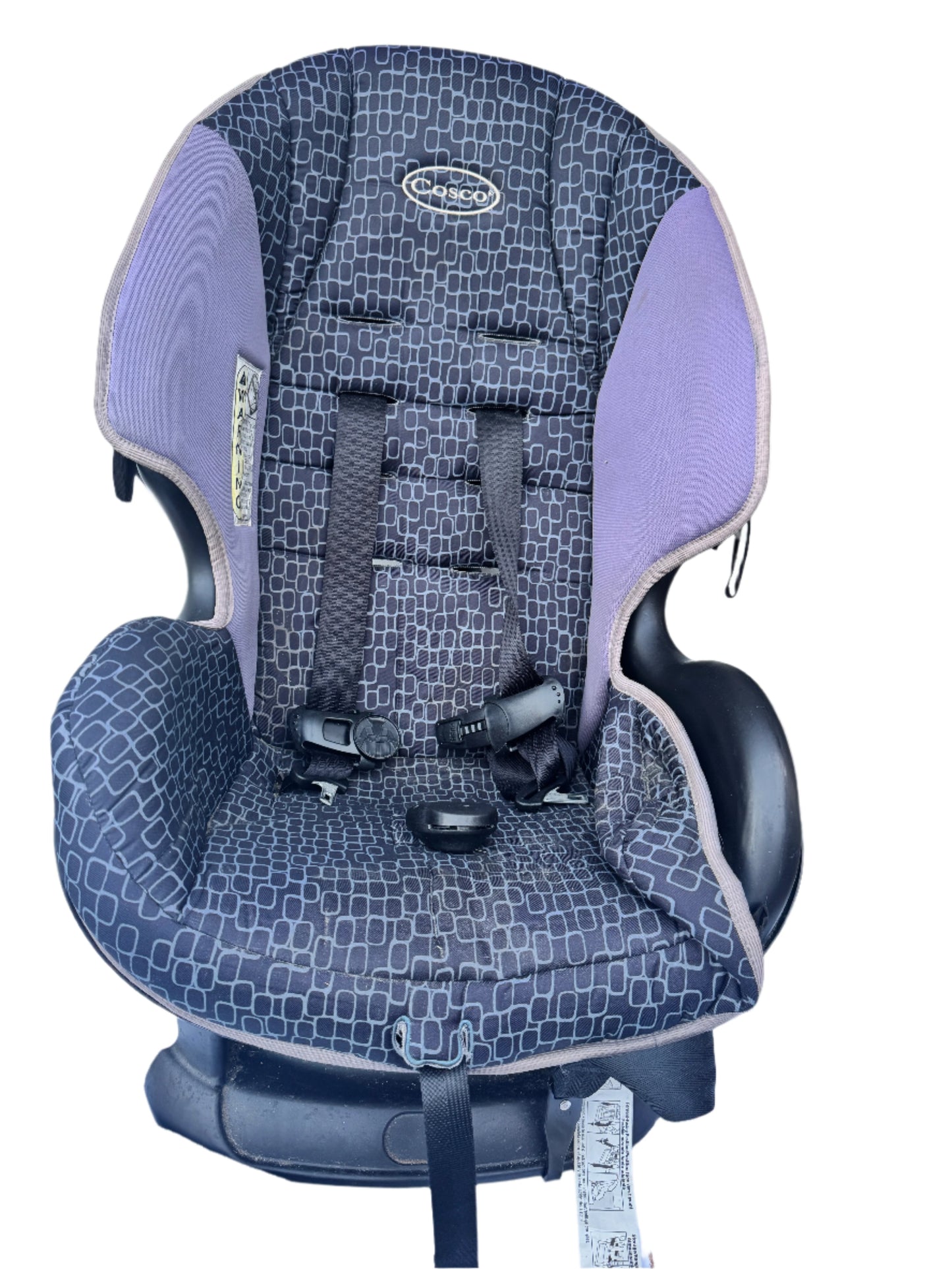 Cosco Convertible Car Seat for Infants, Toddlers, and Kids - Black/Gray with Purple Accents