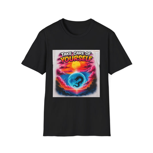 Take Care of Yourself T-Shirt — Self-Care Sunset Graphic Tee