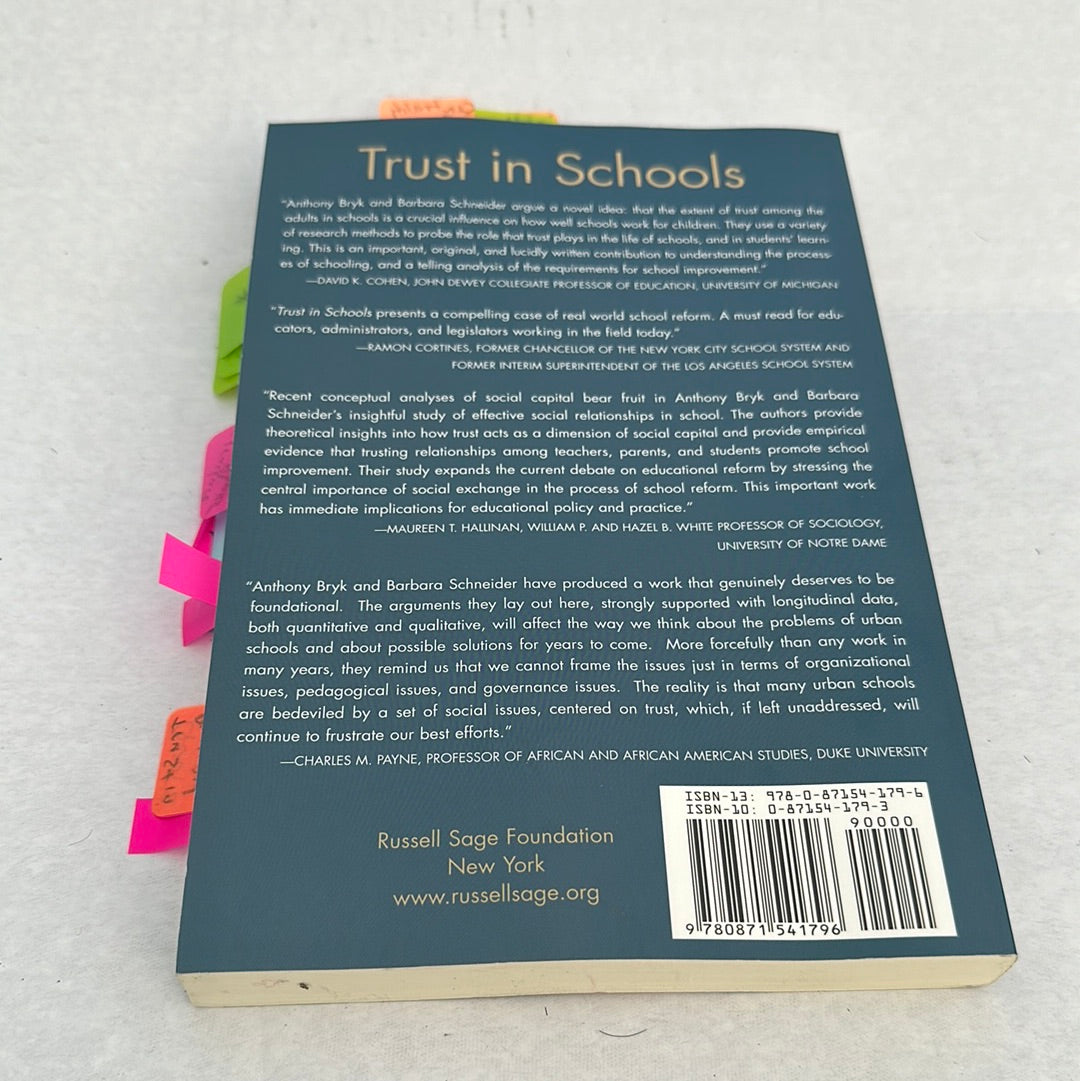 Trust in Schools: Guide to Educational Success - Bryk & Schneider