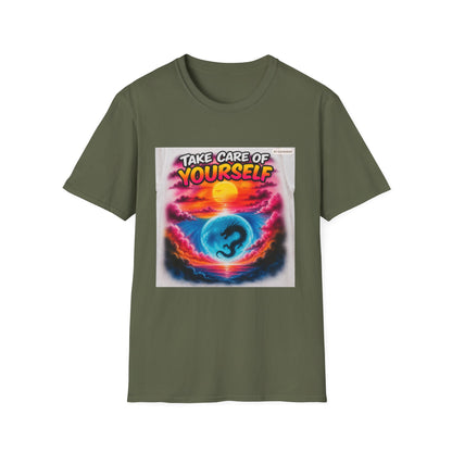 Take Care of Yourself T-Shirt — Self-Care Sunset Graphic Tee