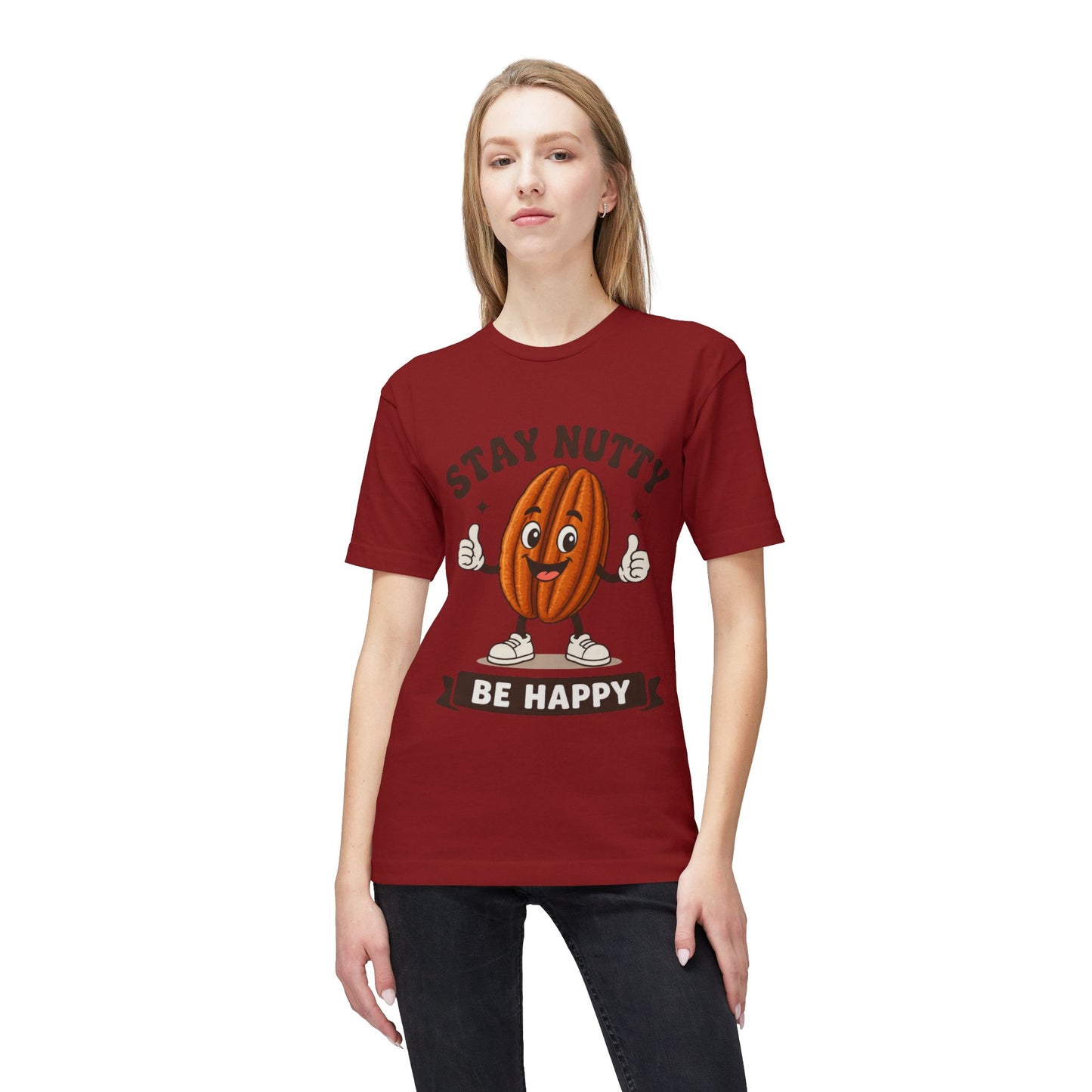 Stay Nutty Be Happy T-Shirt — Funny Pecan Cartoon Tee