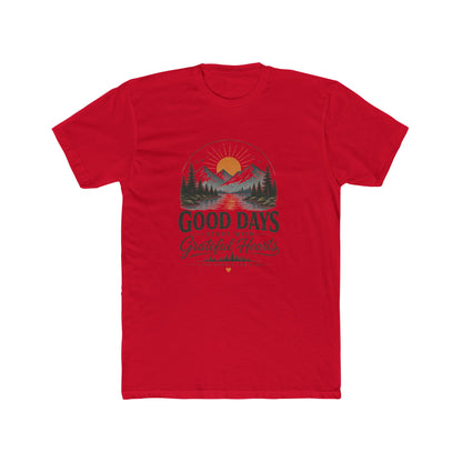 Good Days Start With Grateful Hearts T-Shirt | Mountain Sunrise Graphic Tee