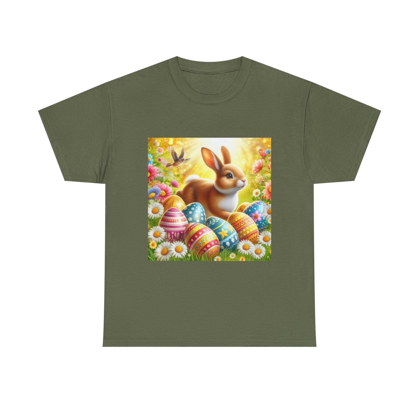 Easter Bunny Unisex Heavy Cotton Tee - Colorful Spring Design