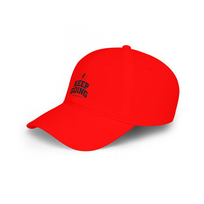 Keep Going Low Profile Baseball Cap — Motivational Embroidered Hat
