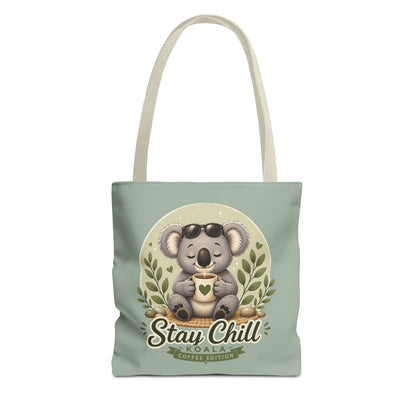 Stay Chill Koala Tote Bag | Cute Relaxing Animal AOP Tote | Eco-Friendly Canvas Tote Bag | Funny Koala Gift Idea for Animal Lovers