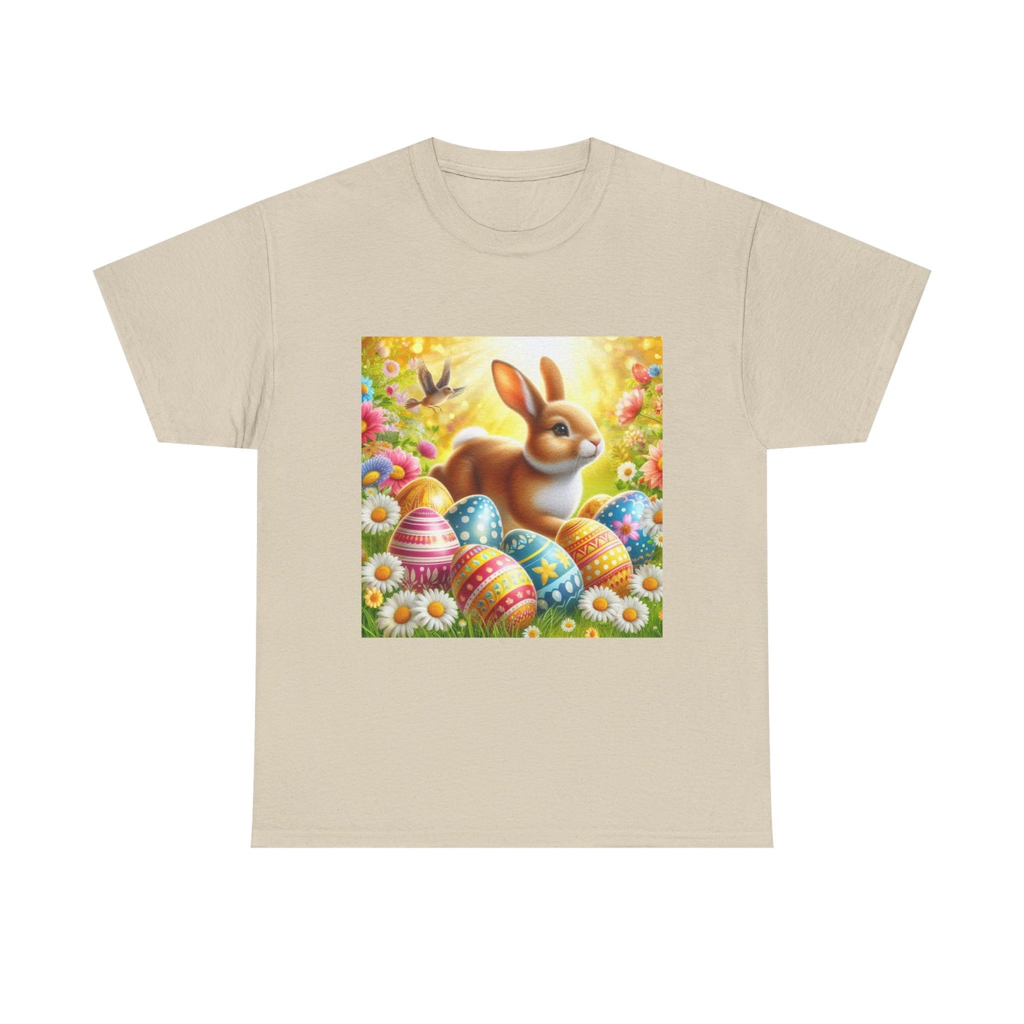 Easter Bunny Cotton Tee - Unisex Heavy Cotton Tee for Spring Celebrations