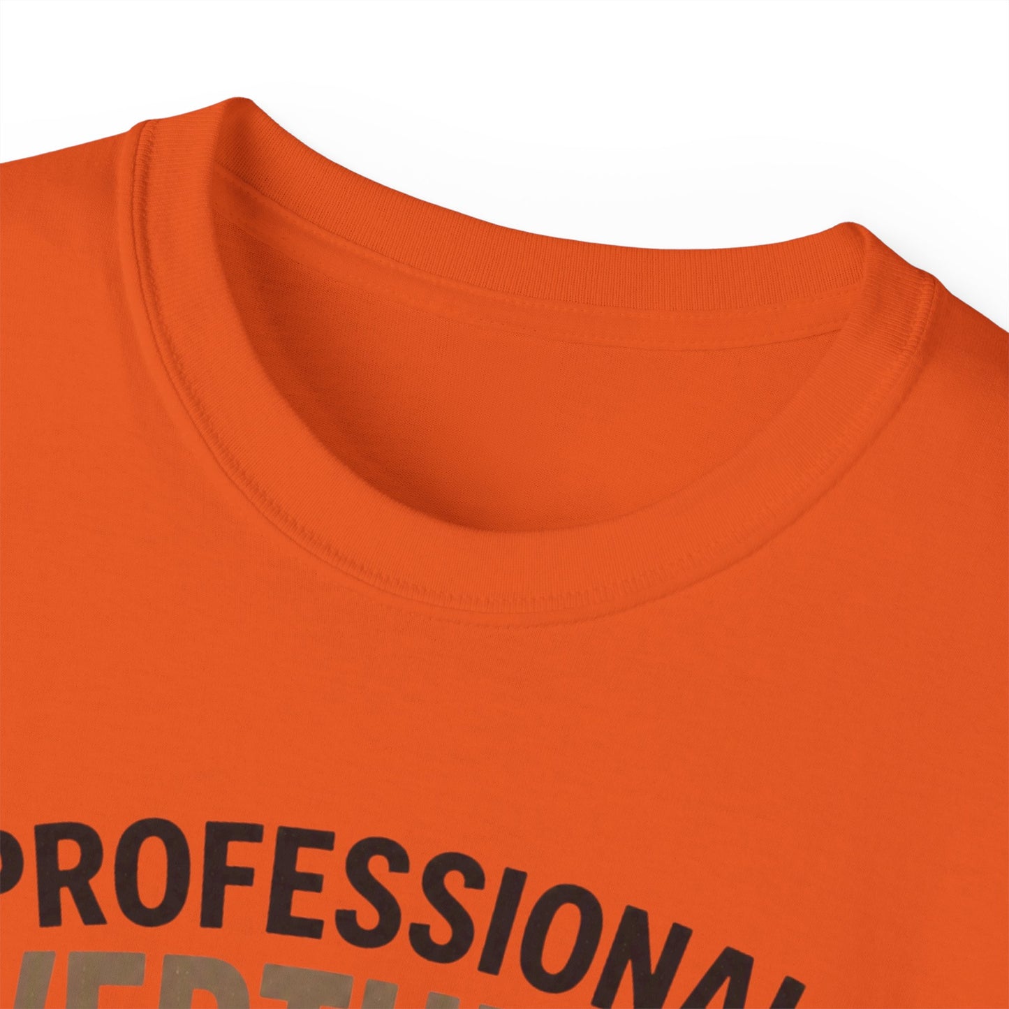 Professional Overthinker T-Shirt – Funny Cat Overworking Graphic Tee