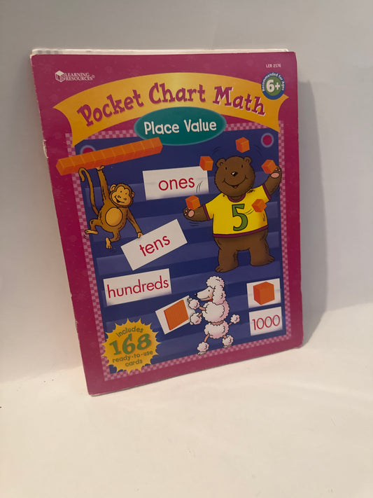 “Classroom pocket chart showing place value columns from ones to thousands