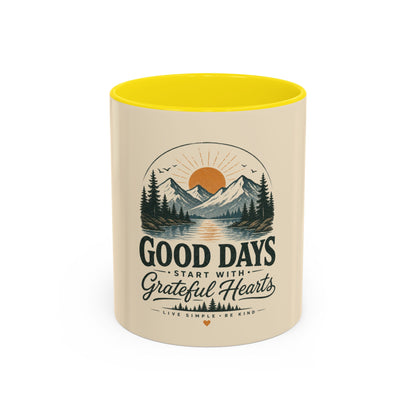 Mug - Good Days Start With Grateful Hearts Scenic Coffee Mug