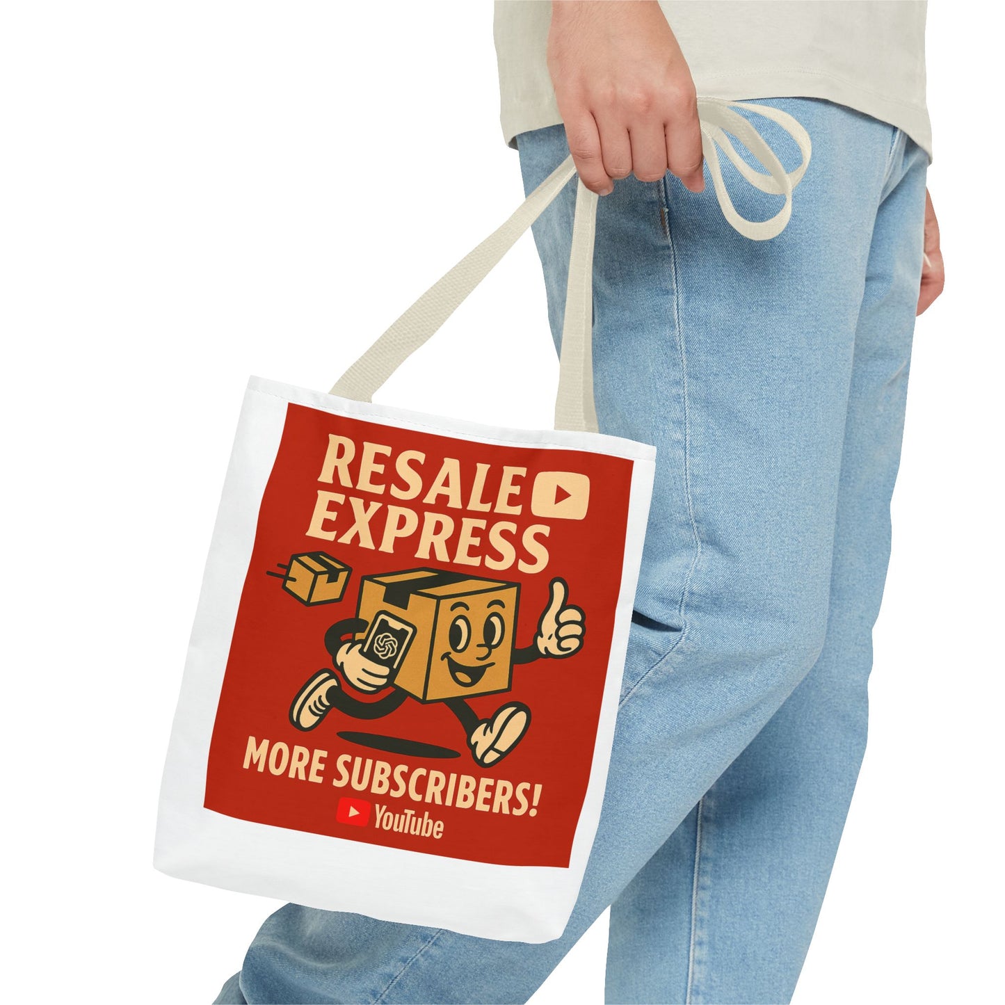Resale Express Tote - More subscribers Red Cartoon Design